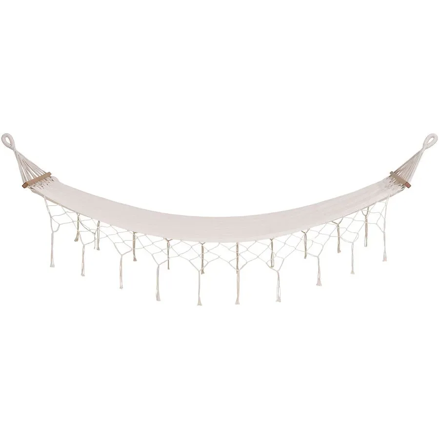 Hängematte Brayen Weiss Polyester/Wolle 200 cm 80 cm 3 cm - Farbe: Offwhite - Material: Wolle/Polyester - Hängematte