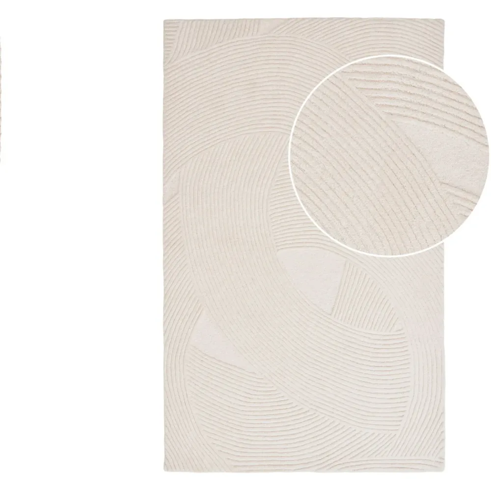 Teppich Boreya Beige Wolle 160 cm 230 cm - Farbe: ivory - Teppich