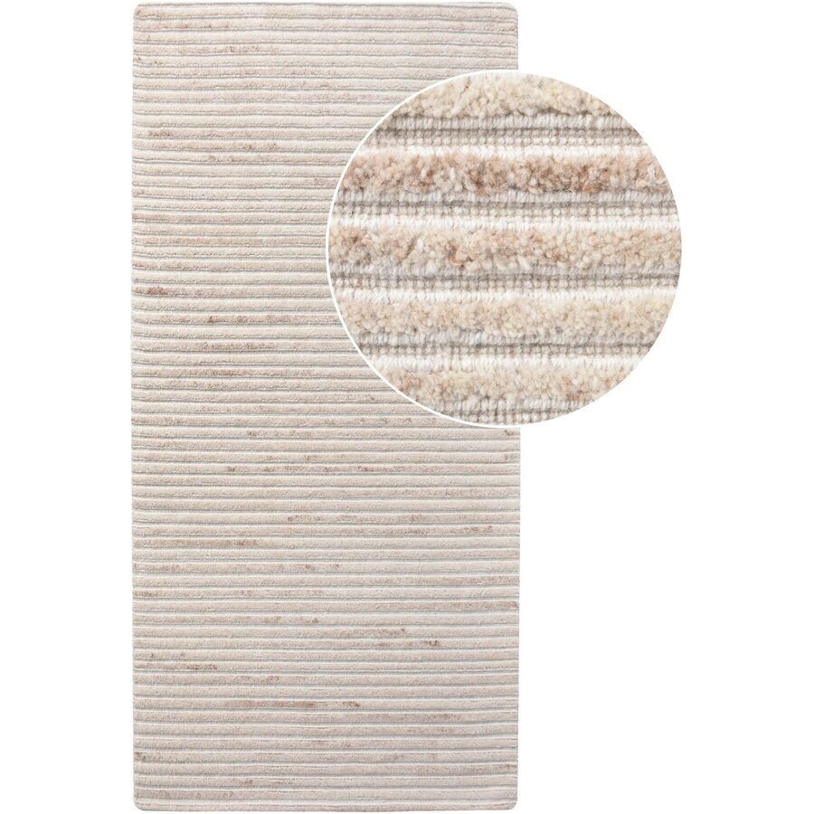 Teppich Yasaro Beige Wolle 80 cm 180 cm - Farbe: ivory - Teppich