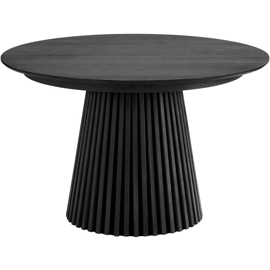 Esstisch ausziehbar Aunira Schwarz Holz/MDF 120 cm - Material: Eiche Furniert, MDF - Esstisch ausziehbar