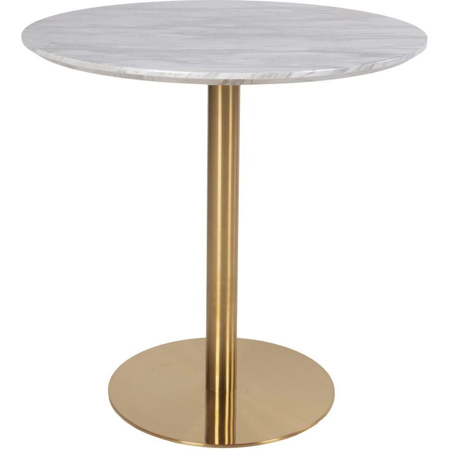 Esstisch rund Isenta Weiss/Gold Stahl/MDF 90 cm - Esstisch rund