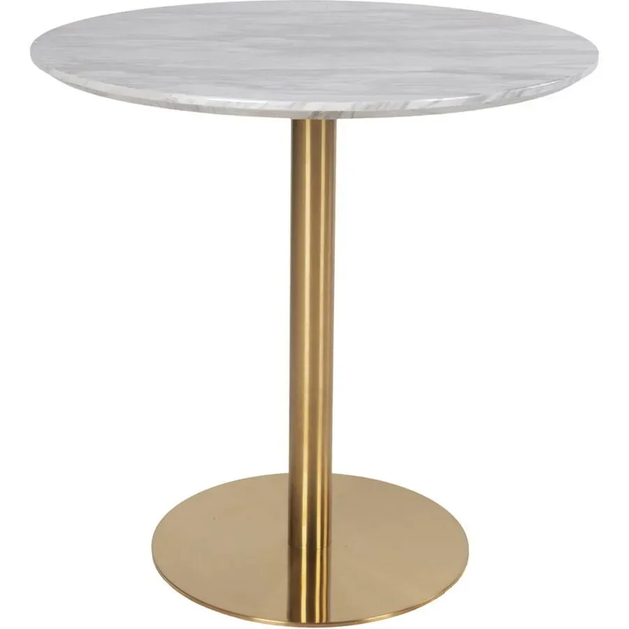 Esstisch rund Isenta Weiss/Gold Stahl/MDF 90 cm - Esstisch rund