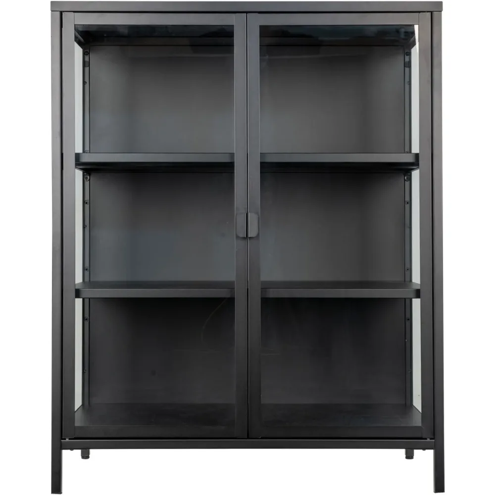 Vitrine Soreva Schwarz Stahl/Glas 80 cm 101 cm 40 cm - Vitrine