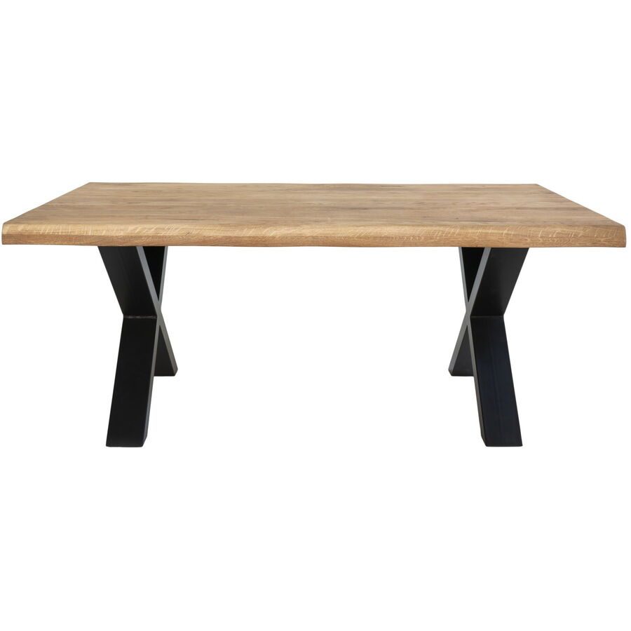 Salontisch Yavona Braun Metall/Holz 70 cm - Farbe: natur/schwarz - Material: Eiche Natur/Metall - Salontisch