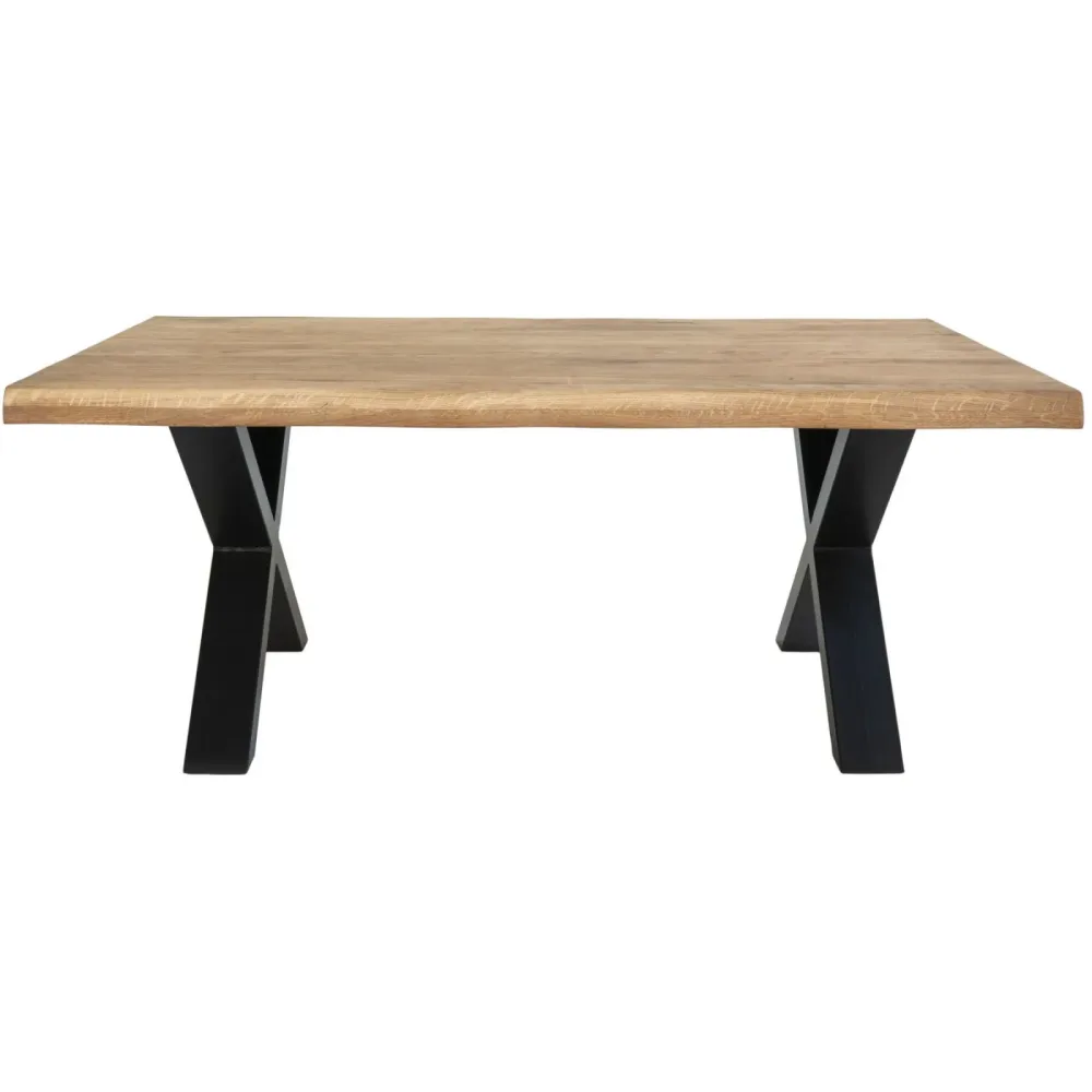 Salontisch Yavona Braun Metall/Holz 70 cm - Farbe: natur/schwarz - Material: Eiche Natur/Metall - Salontisch