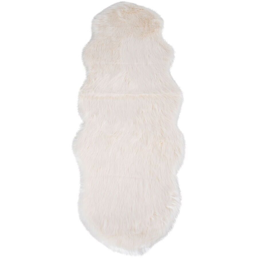 Kunstpelz Qirena Beige Polyester/Kunstfell 180 cm 60 cm - Farbe: ivory - Kunstpelz