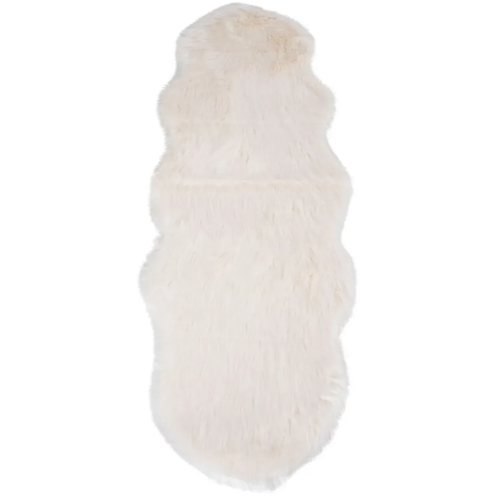 Kunstpelz Qirena Beige Polyester/Kunstfell 180 cm 60 cm - Farbe: ivory - Kunstpelz