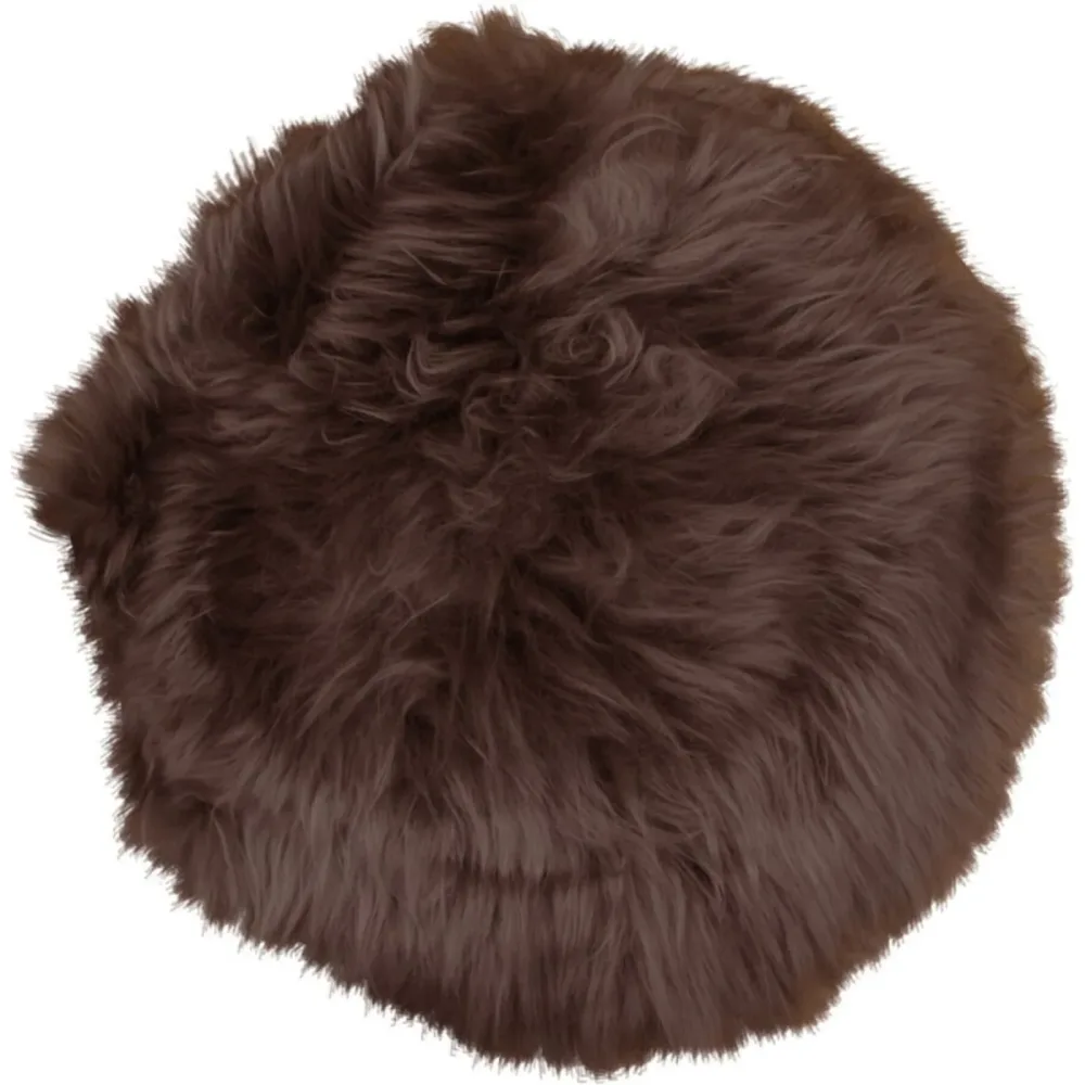 Sitzkissen Qirena Braun Fell 35 cm 35 cm - Material: Lammfell - Sitzkissen