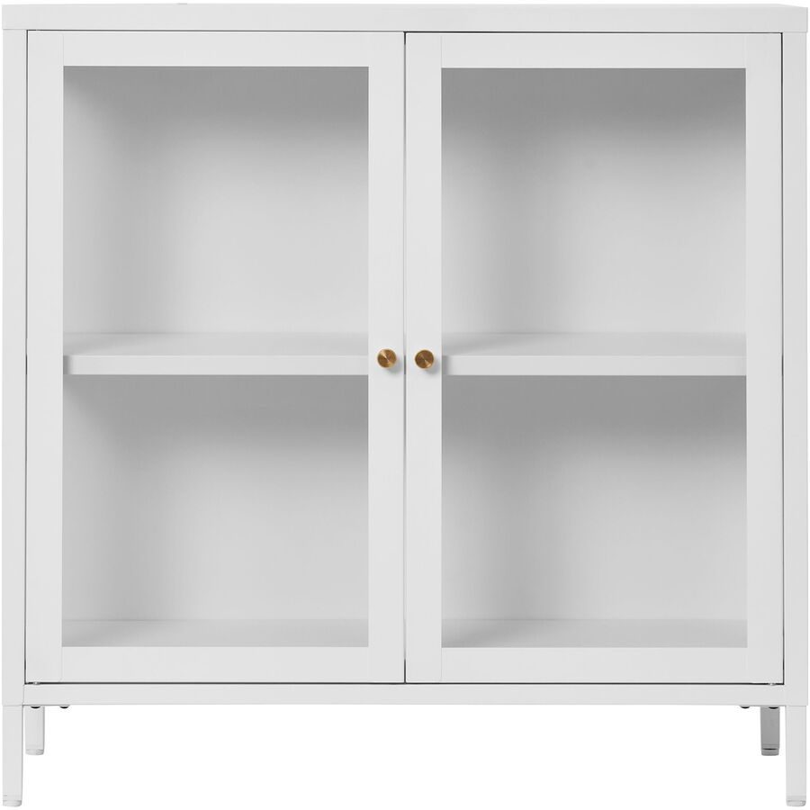 Vitrine Tavena Weiss Stahl/Glas 80 cm 80 cm 35 cm - Vitrine