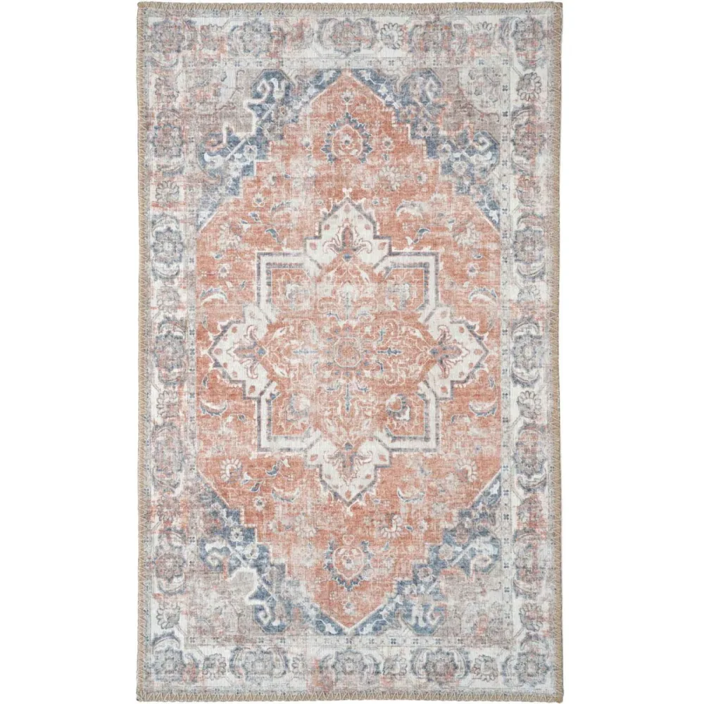 Türvorlage Tivaro Blau/Orange Polyester 50 cm 80 cm - Türvorlage
