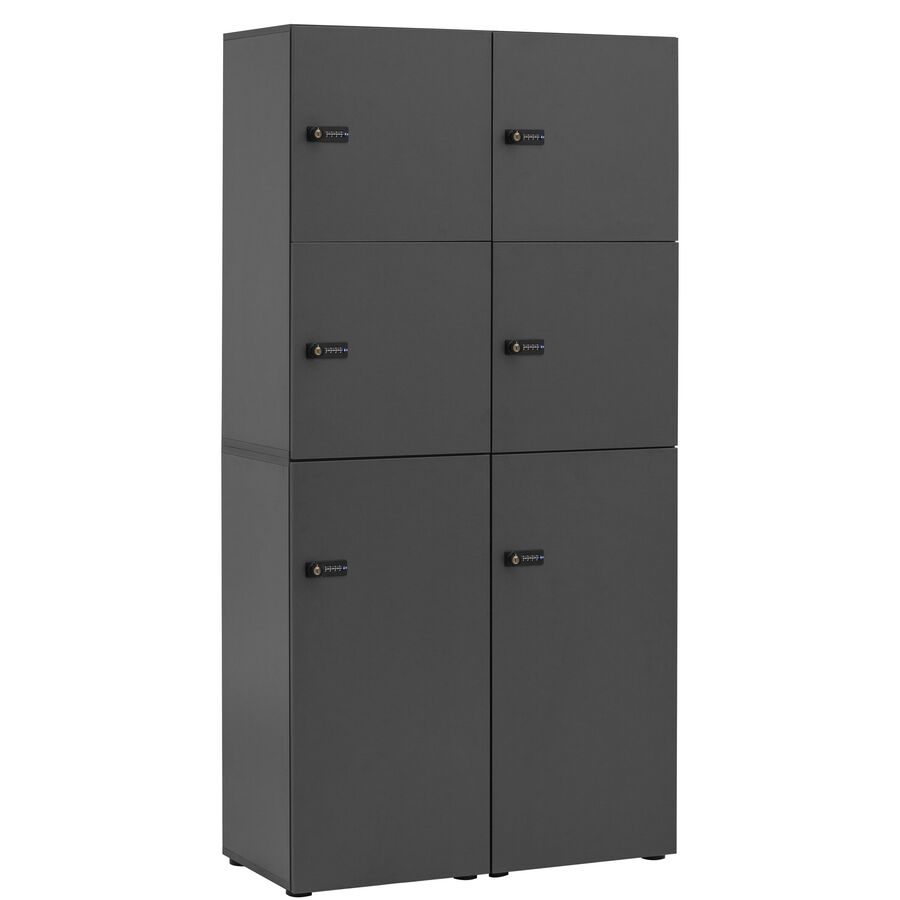 Garderobenschrank Dorla Grau Holz 90.8 cm 185.2 cm 40.6 cm - Farbe: anthrazit - Material: Holzwerkstoff - Garderobenschrank