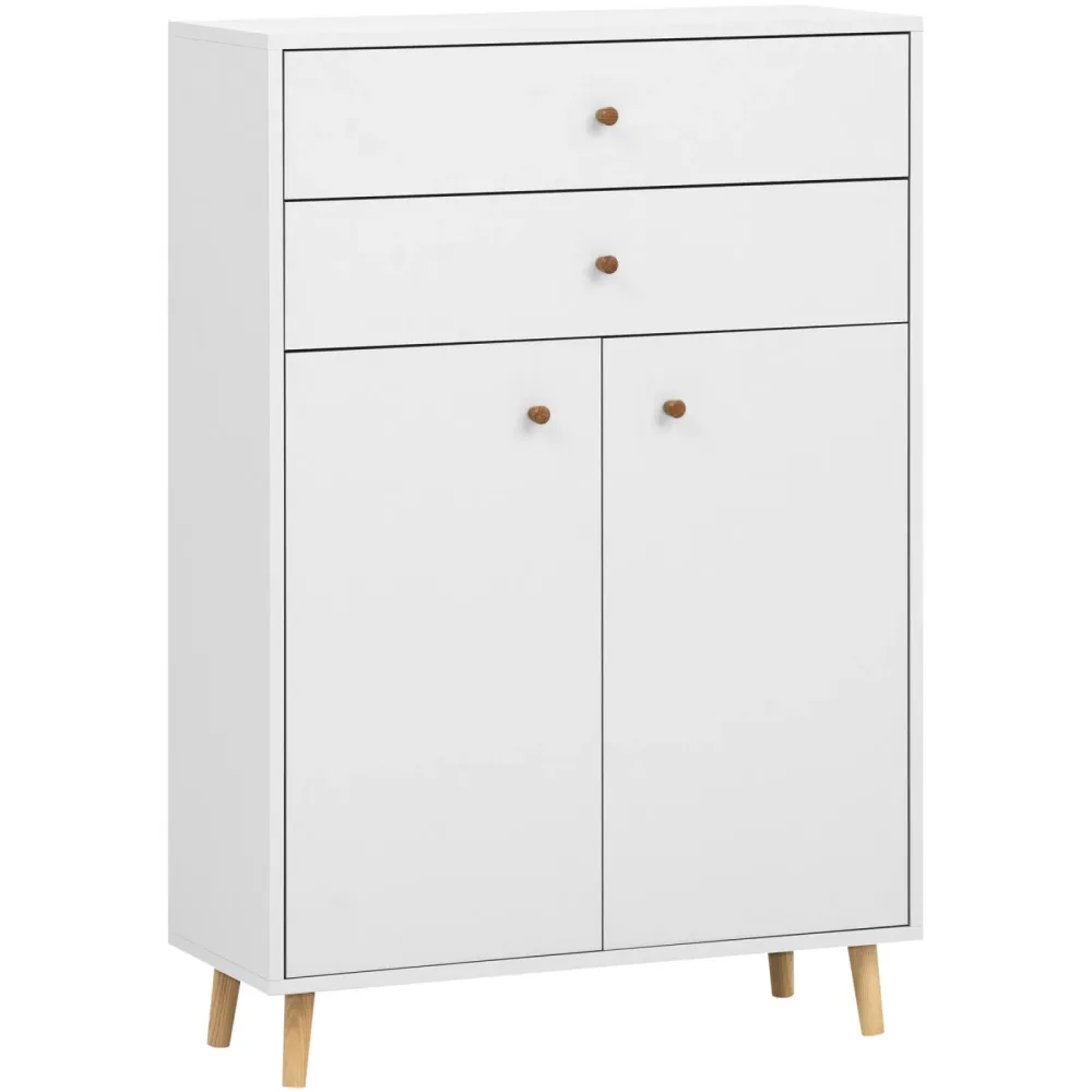 Highboard Arne Weiss Holz 77 cm 33 cm 113.4 cm - Material: Holzwerkstoff - Highboard