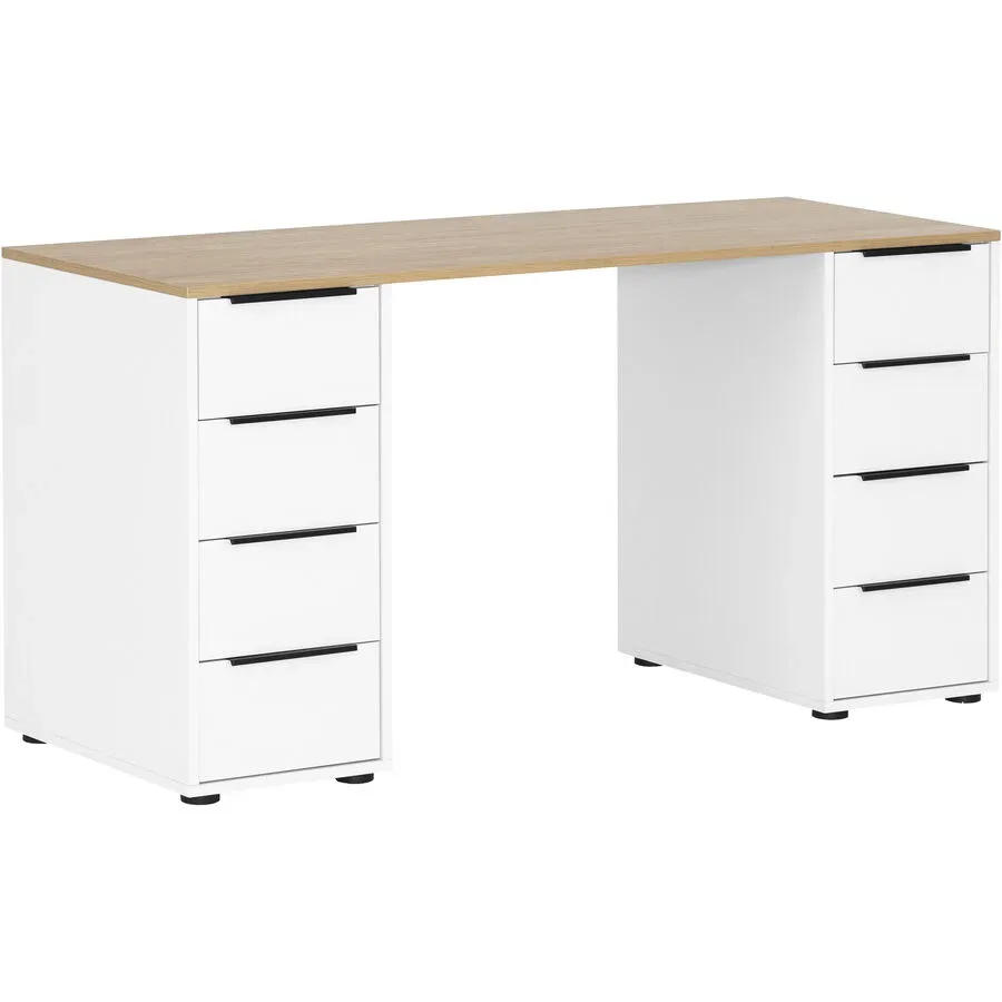 Schreibtisch Almo Weiss Holz 140 cm - Material: Holzwerkstoff - Schreibtisch