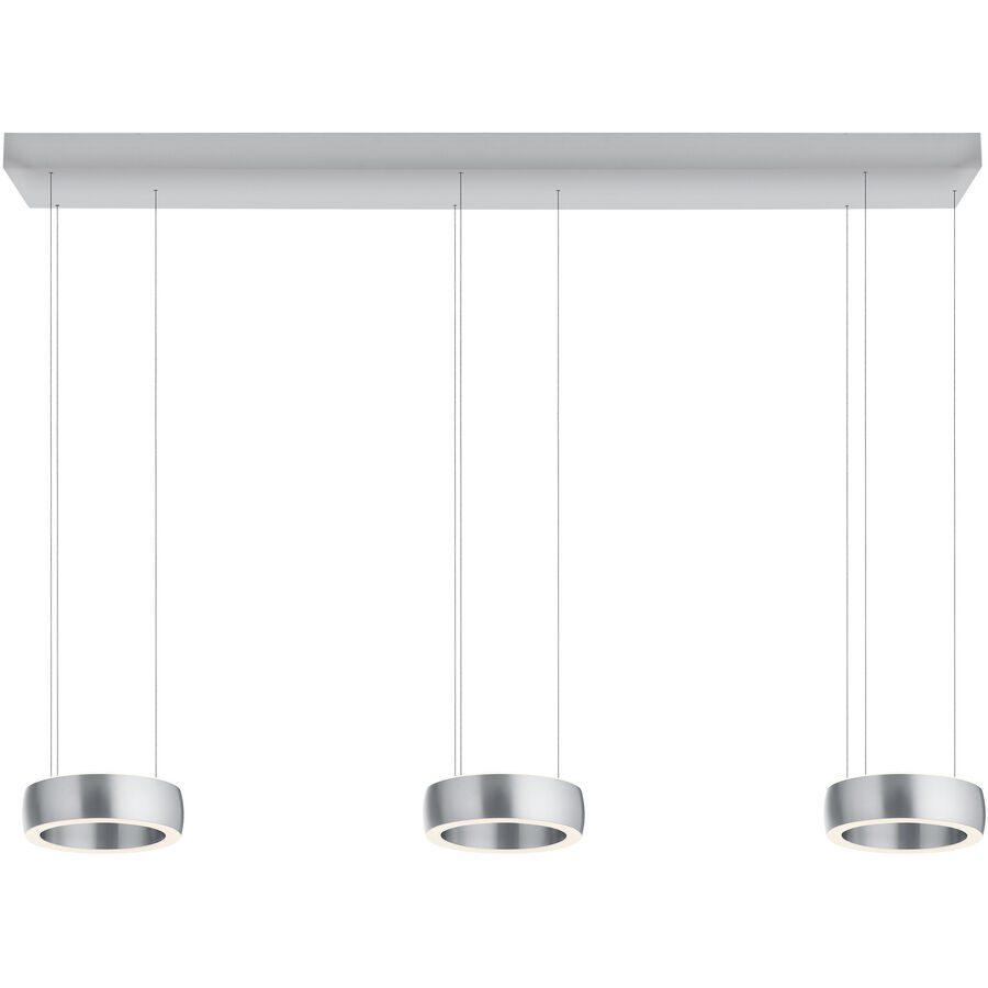 Designer-Pendellampe Bankamp Orbit aluminium matt 3-flammig dimmbar - LED - Lichtfarbe: Extra warmweiss - Material: Aluminium/Stahl -