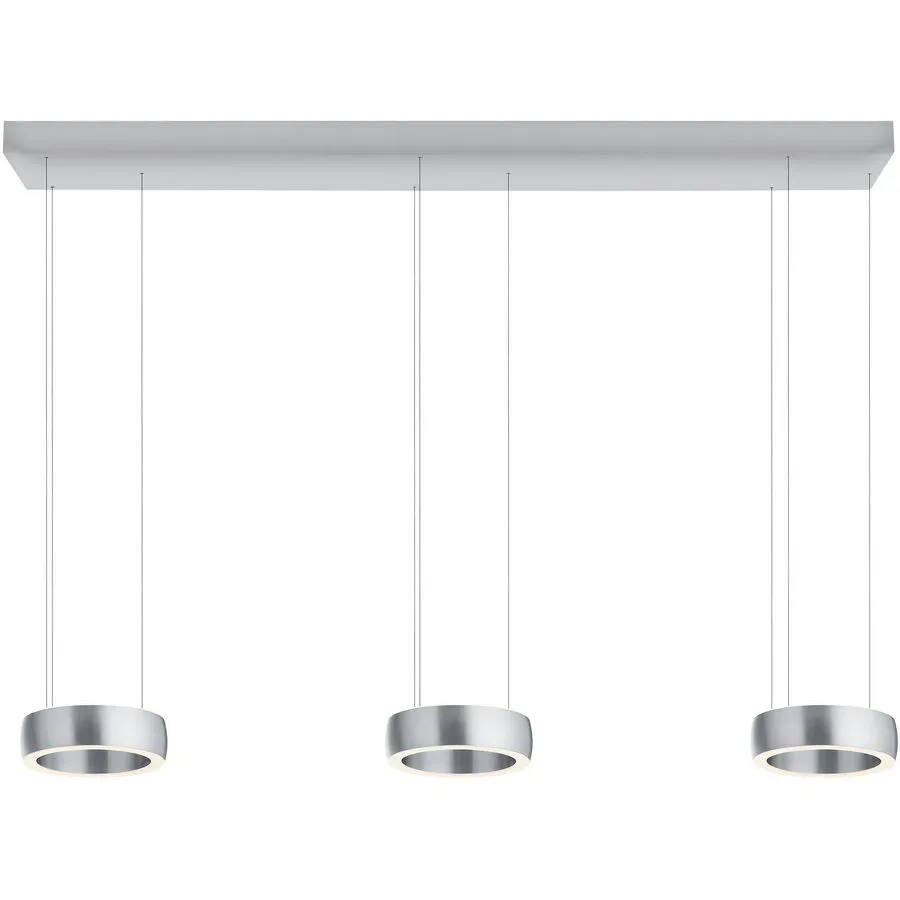 Designer-Pendellampe Bankamp Orbit aluminium matt 3-flammig dimmbar - LED - Lichtfarbe: Extra warmweiss - Material: Aluminium/Stahl -