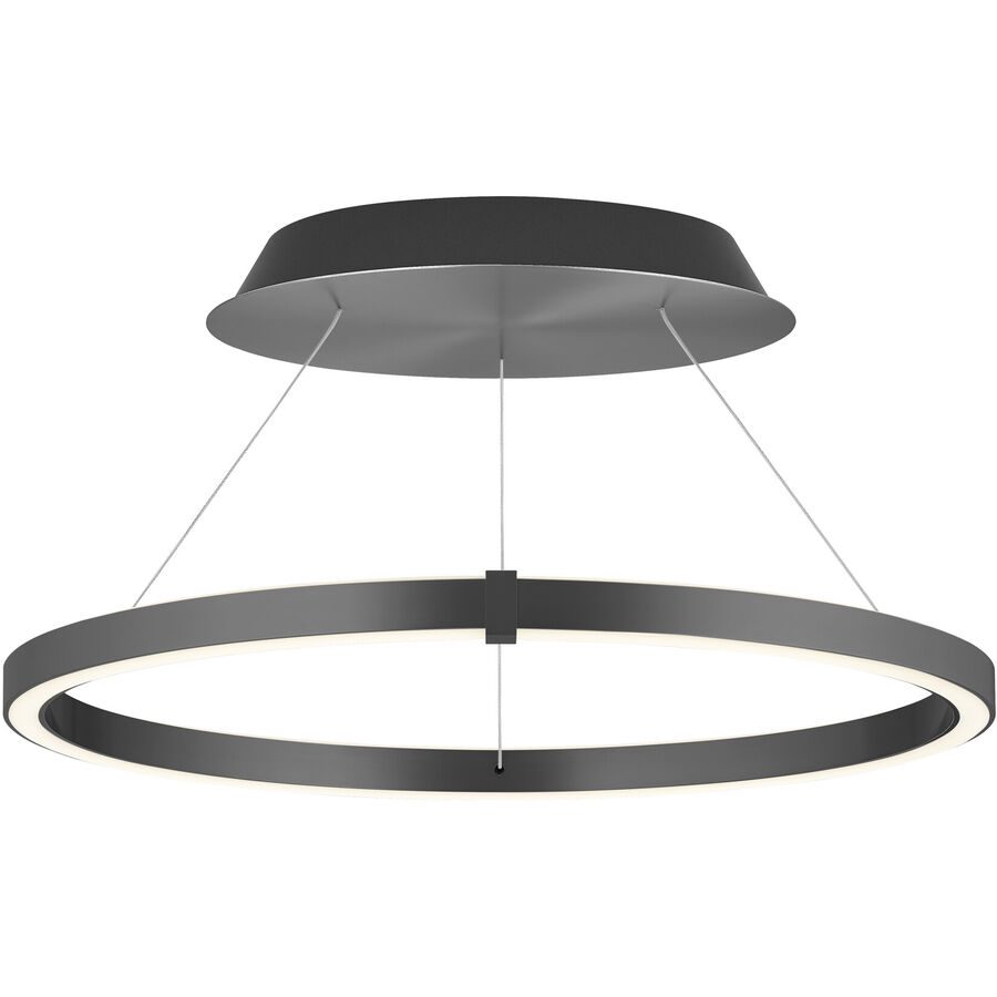 Designer-Pendellampe Bankamp Line anthrazit 63 cm mit Fernbedienung - Farbe: anthrazit matt eloxiert - LED - Lichtfarbe: Extra warmweiss - Material: