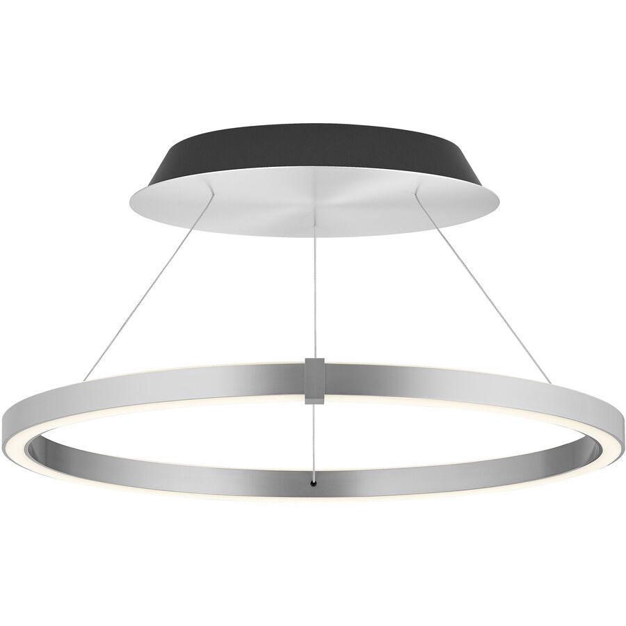 Designer-Pendellampe Bankamp Line aluminium matt 63 cm mit Fernbedienung - LED - Lichtfarbe: Extra warmweiss - Material: Aluminium/Stahl -