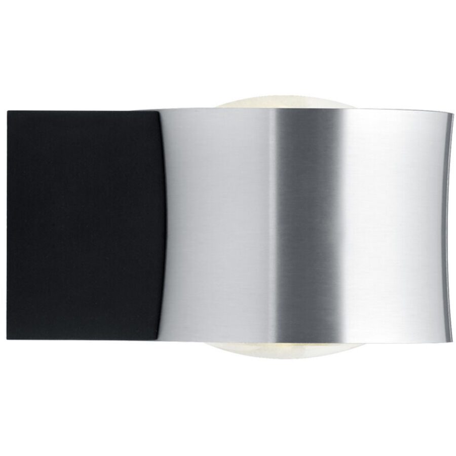 Designer-Wandlampe Bankamp Impulse Nickel matt - Farbe: Nickel matt mit Chrom - LED - Lichtfarbe: Extra warmweiss - Material: Aluminium/Stahl -