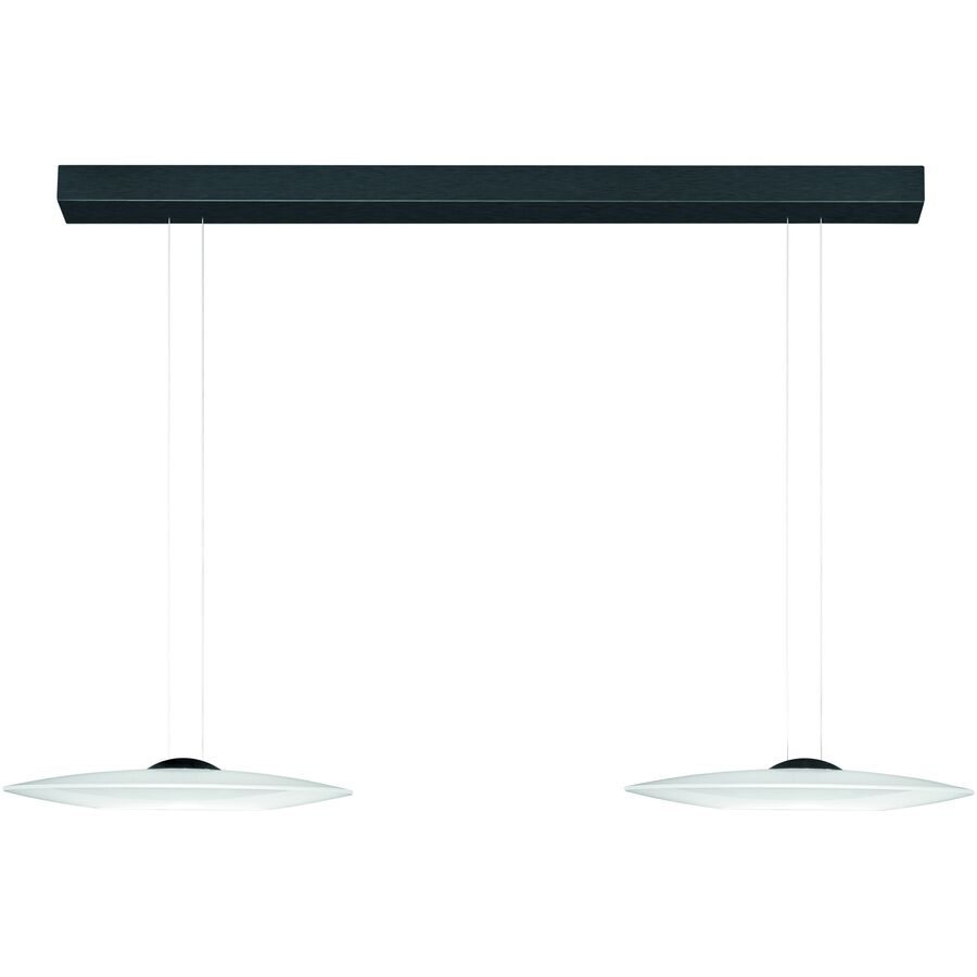 Designer-Pendellampe Bankamp DISC anthrazit 2-flammig - Farbe: anthrazit eloxiert - LED - Lichtfarbe: Extra warmweiss - Material: Aluminium/Stahl -