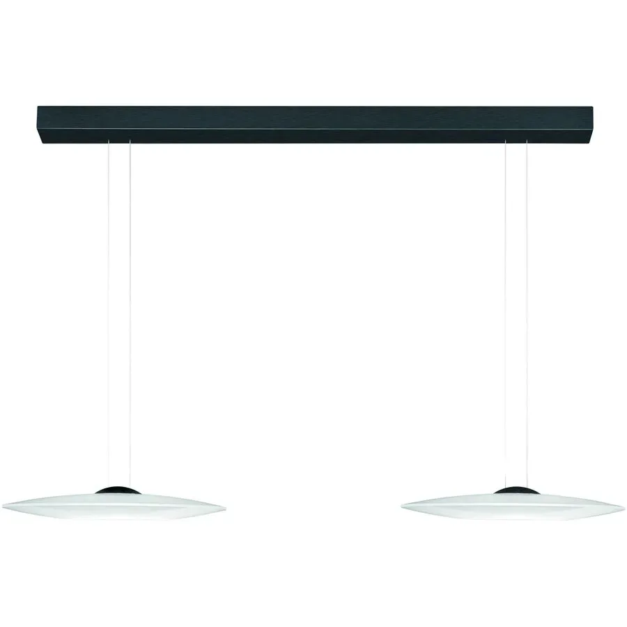 Designer-Pendellampe Bankamp DISC anthrazit 2-flammig - Farbe: anthrazit eloxiert - LED - Lichtfarbe: Extra warmweiss - Material: Aluminium/Stahl -