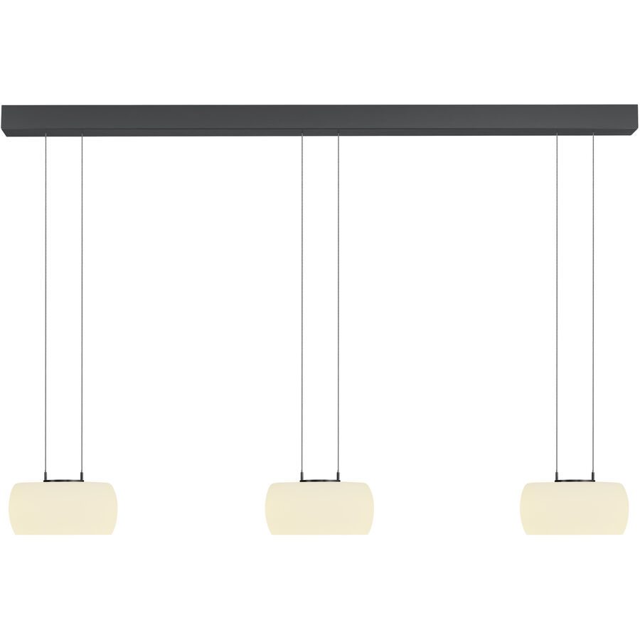 Designer-Pendellampe Bankamp Bold anthrazit 3-flammig - Farbe: anthrazit eloxiert - LED - Lichtfarbe: Extra warmweiss - Material: Aluminium/Stahl -