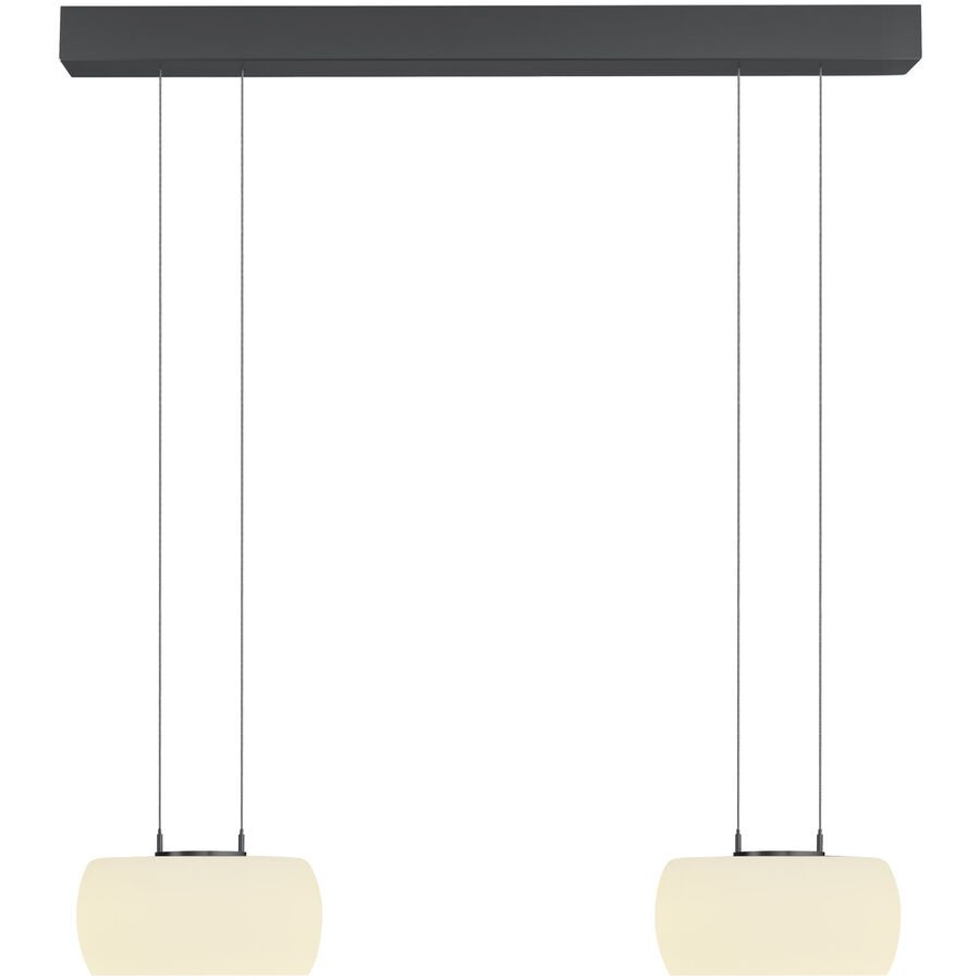Designer-Pendellampe Bankamp Bold anthrazit 2-flammig - Farbe: anthrazit eloxiert - LED - Lichtfarbe: Extra warmweiss - Material: Aluminium/Stahl -