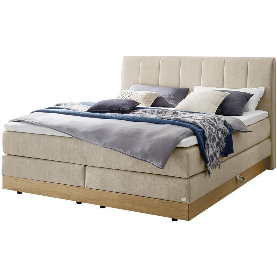 Hasena Boxspringbett Pedrosa Beige Stoff 180 x 200 cm - Farbe: sand - Boxspringbett