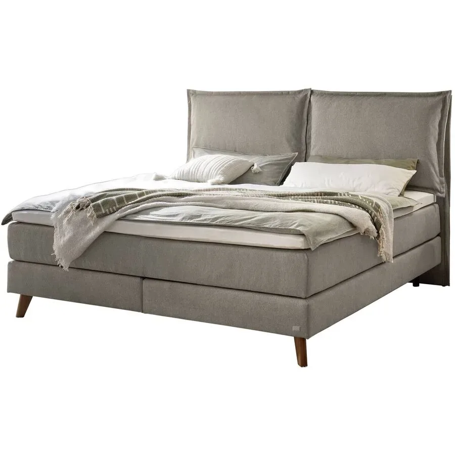 Hasena Boxspringbett Ricarda Grau Stoff 200 x 200 cm - Farbe: Grey - Boxspringbett