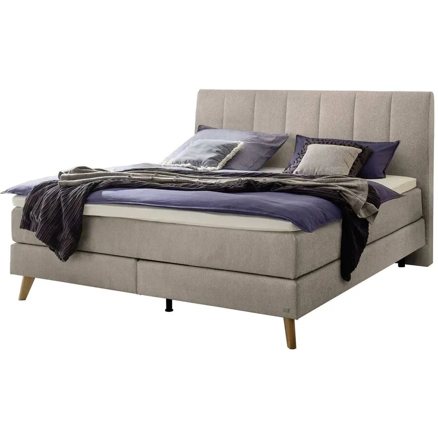Hasena Boxspringbett Fernanda Beige Stoff 200 x 200 cm - Farbe: sand - Boxspringbett