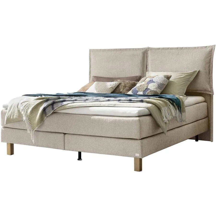 Hasena Boxspringbett Bonita Beige Stoff 200 x 200 cm - Farbe: sand - Boxspringbett