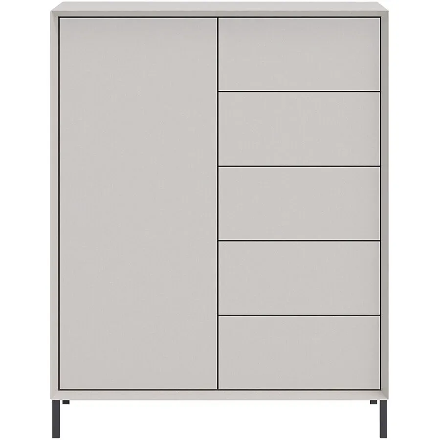 Highboard Sleek Beige MDF 89 cm 114 cm - Farbe: champagne - Highboard