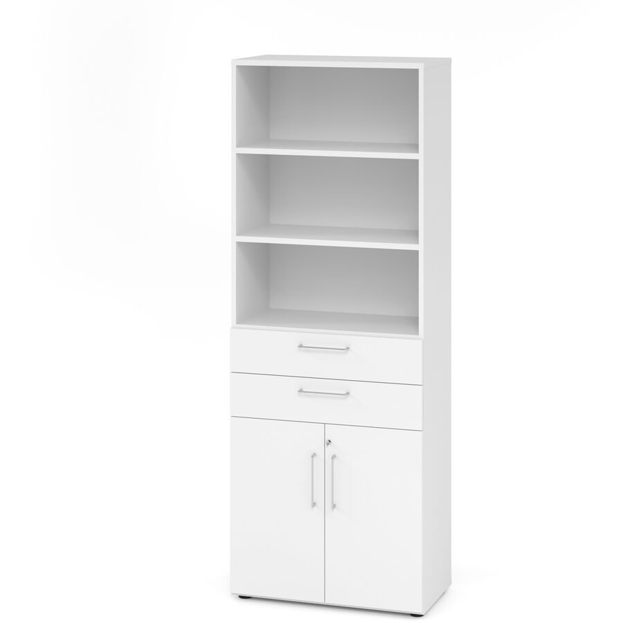 Aktenschrank Office advanced Weiss Holz 80 cm 41.7 cm 215.6 cm - Material: Holzwerkstoff - Aktenschrank
