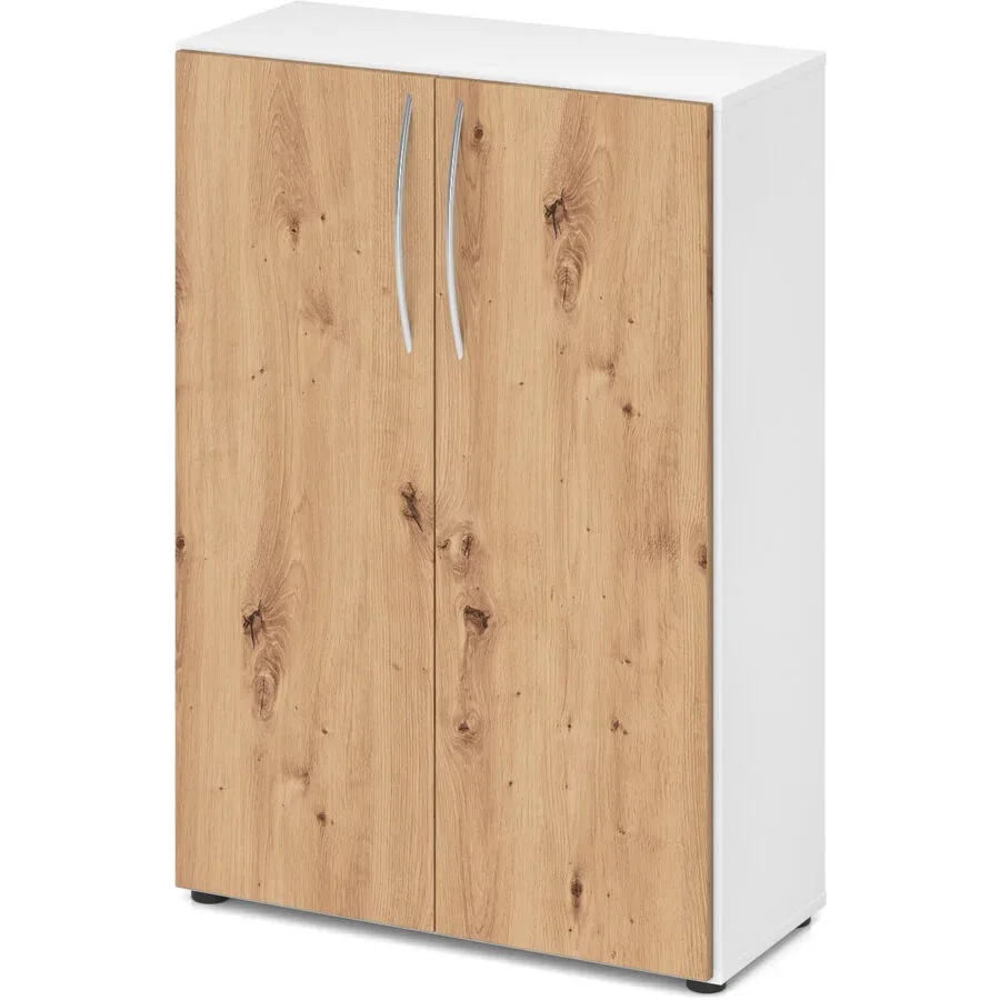 Aktenschrank Office pure Weiss Holz 80 cm 34.6 cm 114.4 cm - Material: Holzwerkstoff - Aktenschrank