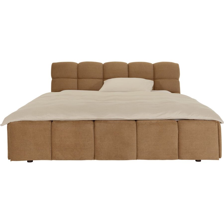 Bett Lenia Polyester 180 x 200 cm - Farbe: terra - Bett