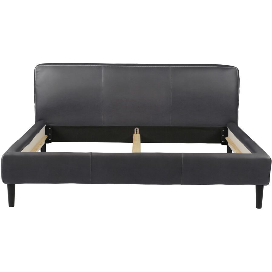 Bett Bly Schwarz Leder 160 x 200 cm - Bett