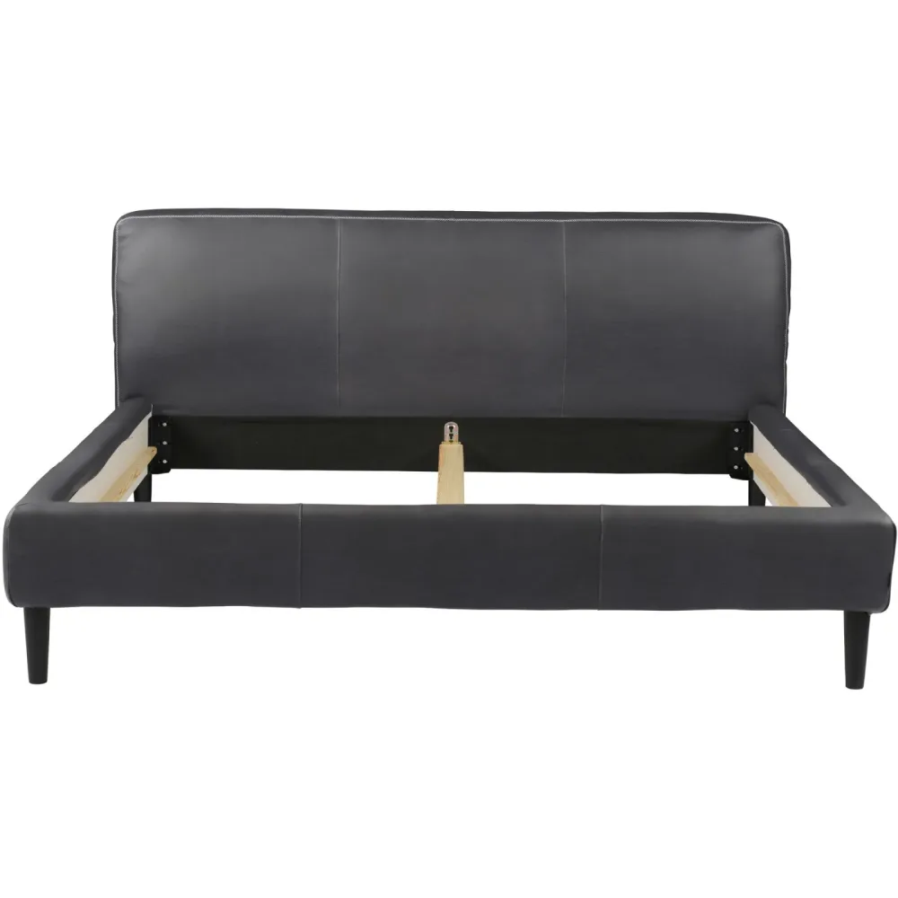 Bett Bly Schwarz Leder 200 x 220 cm - Bett
