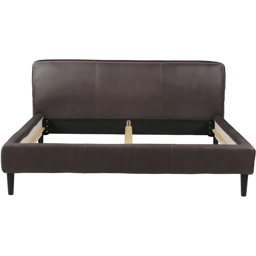 Bett Bly Braun Leder 140 x 200 cm - Bett