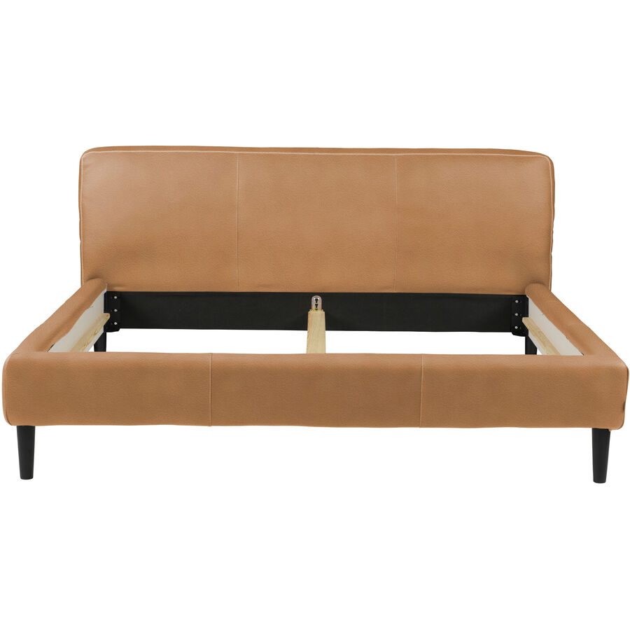 Bett Bly Beige Leder 180 x 210 cm - Farbe: Nature - Bett