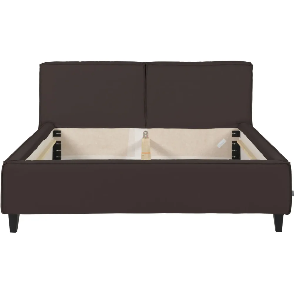Bett Smith Braun Leder 160 x 220 cm - Material: Anilinleder - Bett