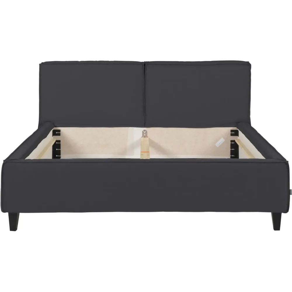 Bett Smith Schwarz Leder 160 x 220 cm - Bett