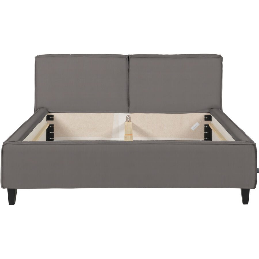 Bett Smith Grau Leder 140 x 210 cm - Bett