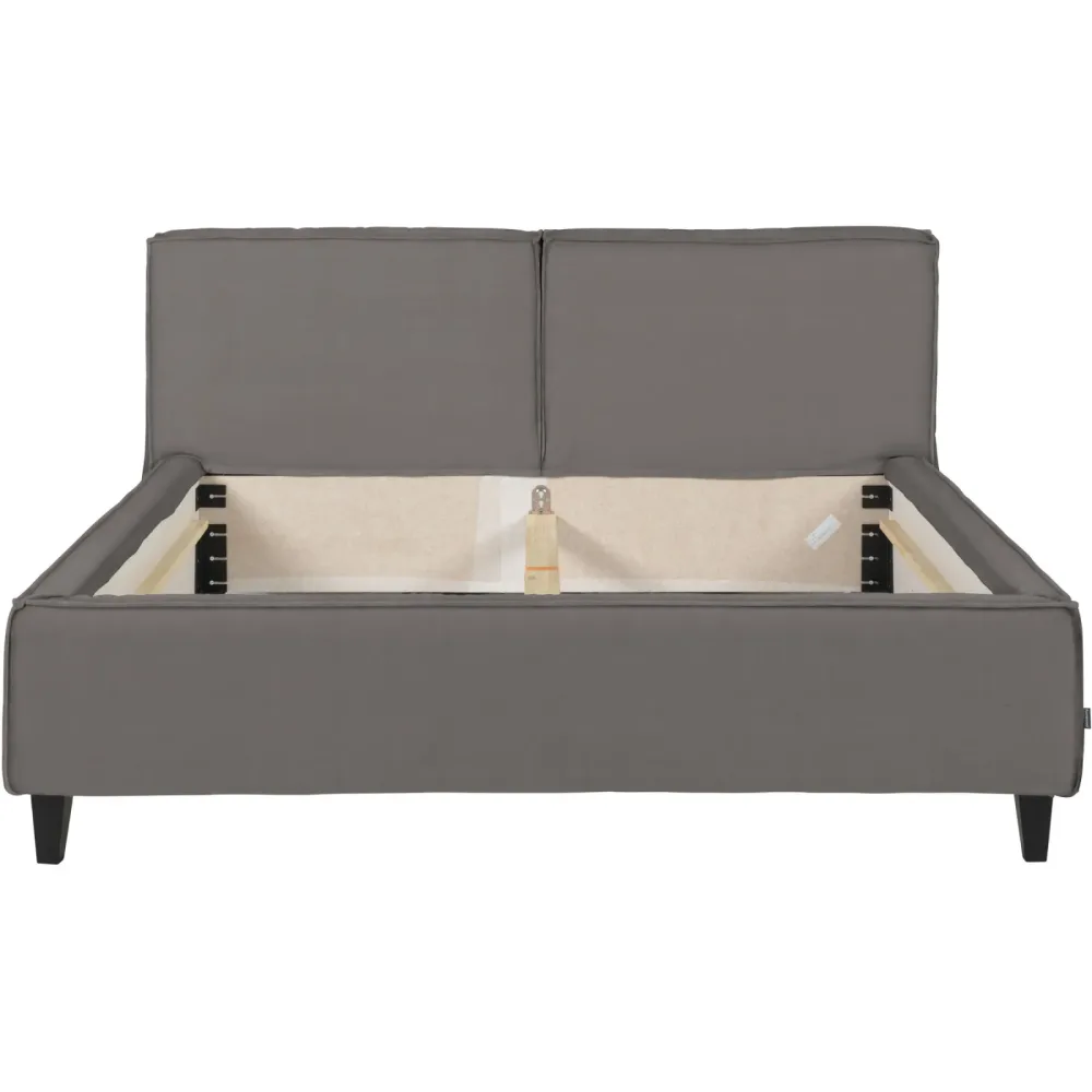 Bett Smith Grau Leder 180 x 210 cm - Bett