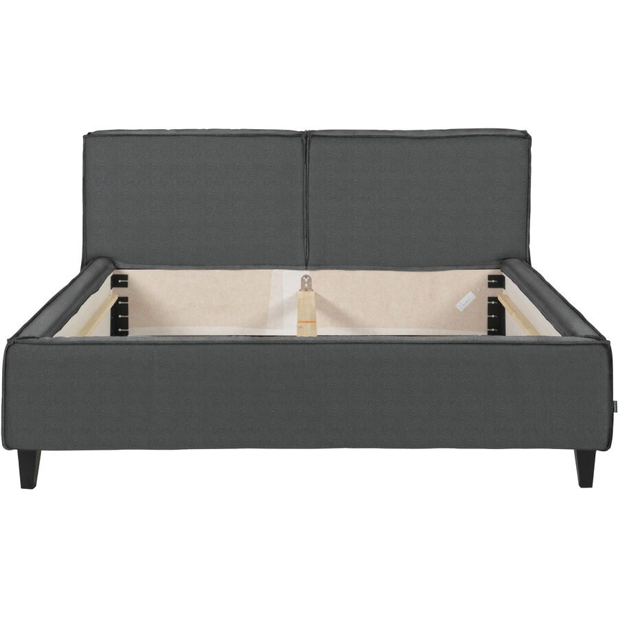 Bett Smith Grau Leder 160 x 210 cm - Bett