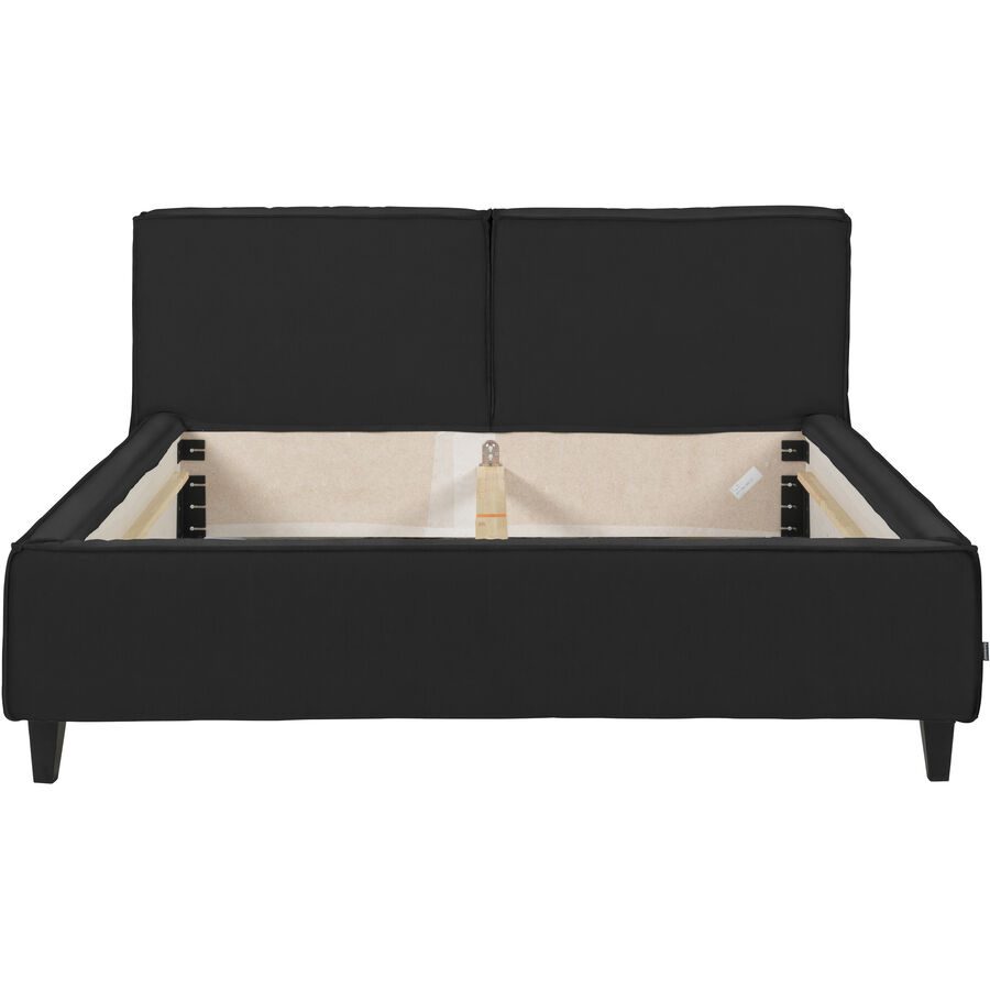 Bett Smith Schwarz Leder 160 x 200 cm - Bett