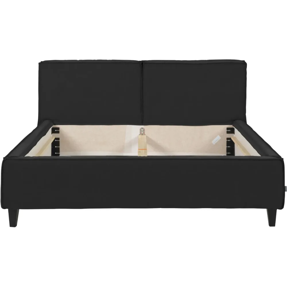 Bett Smith Schwarz Leder 140 x 210 cm - Bett
