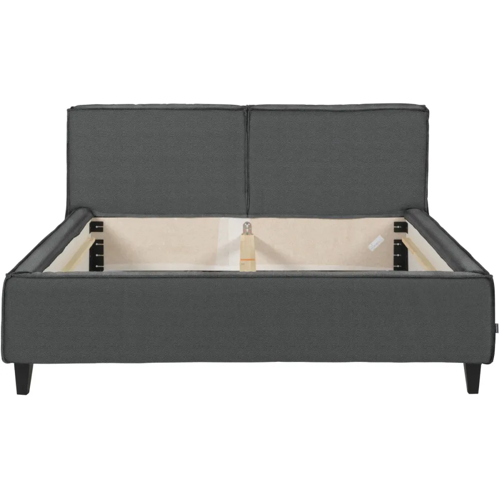 Bett Smith Grau Leder 140 x 210 cm - Bett