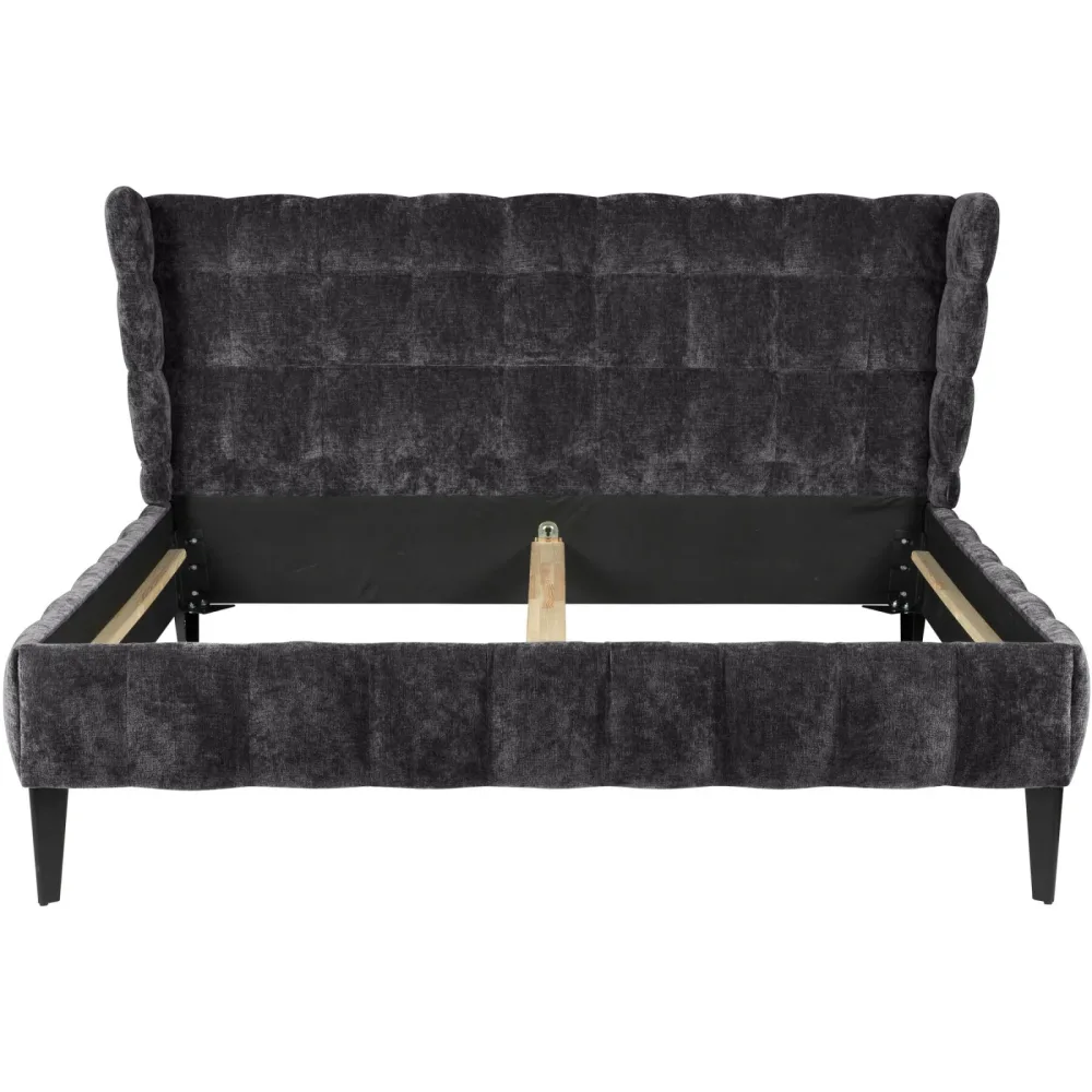 Bett Hemingway Grau Stoff 160 x 220 cm - Bett