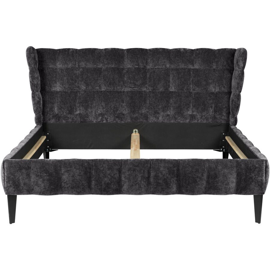 Bett Hemingway Grau Stoff 160 x 210 cm - Bett