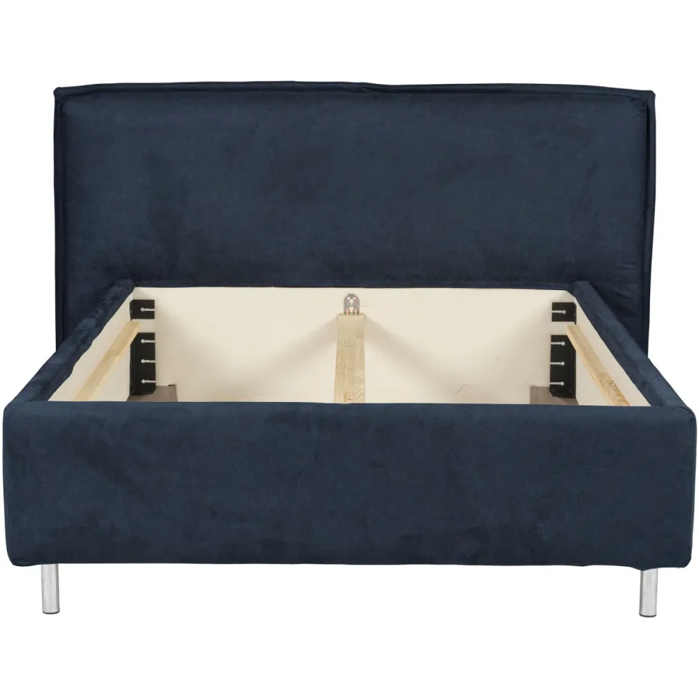Bett Bow Grau Stoff 160 x 220 cm - Farbe: stahl - Bett