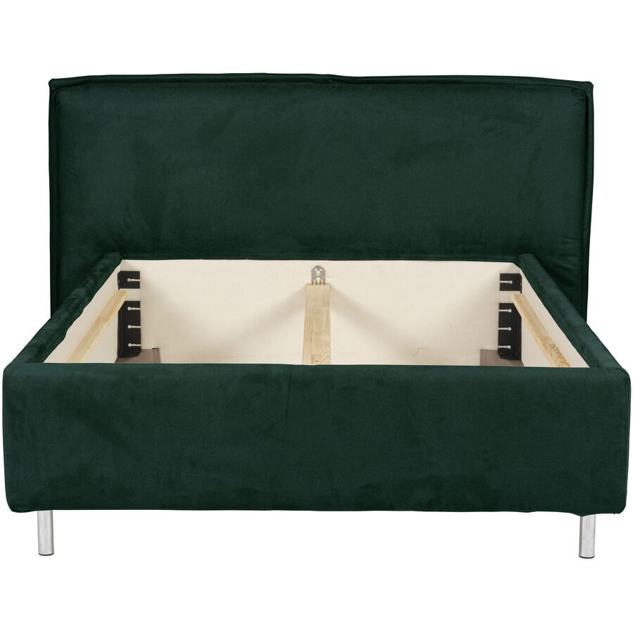 Bett Bow Grün Stoff 200 x 210 cm - Farbe: smaragd - Bett